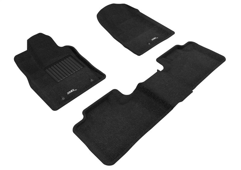 3D MAXpider Elegant Black Floor Mat Set 1st & 2nd Row, Jeep Grand Cherokee 2013-2022