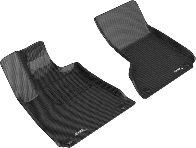 3D MAXpider Kagu 1st Row Black Floor Mat Set, Maserati Ghibli Awd 2013-2018