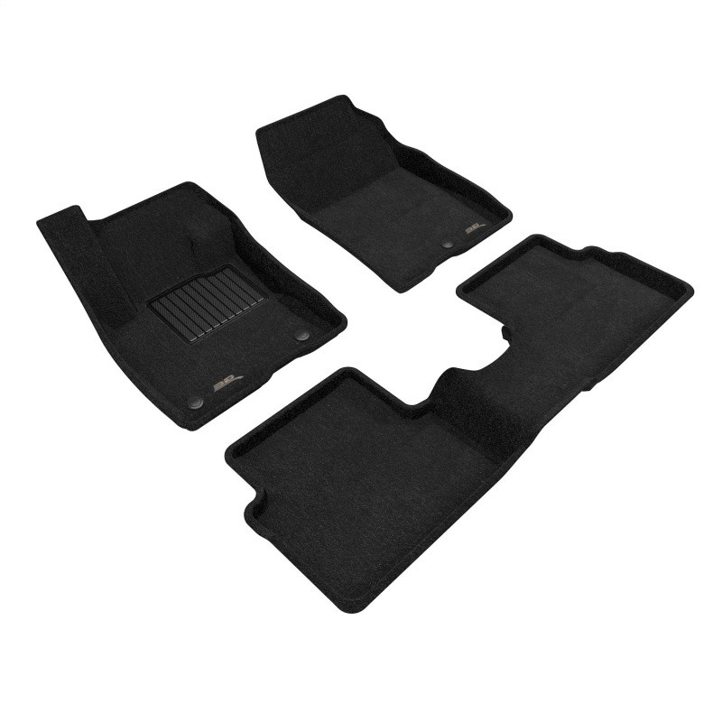 3D MAXpider Elegant Black Floor Mat Set 1st & 2nd Row, Ford Maverick Gasoline 2022-2024
