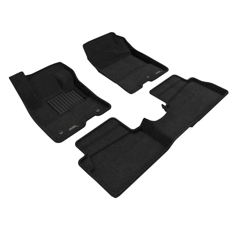 3D MAXpider Elegant Black Floor Mat Set 1st & 2nd Row, Ford Maverick Hybrid 2022-2024