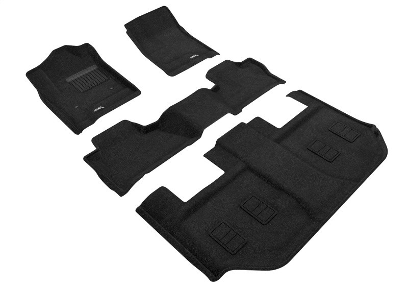 3D MAXpider Elegant Black Floor Mat Set 1st, 2nd & 3rd Row, Chevrolet Suburban With Bucket 2015-2020