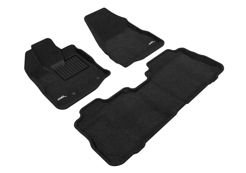 3D MAXpider Elegant Black Floor Mat Set 1st & 2nd Row, Chevrolet Equinox 2010-2017