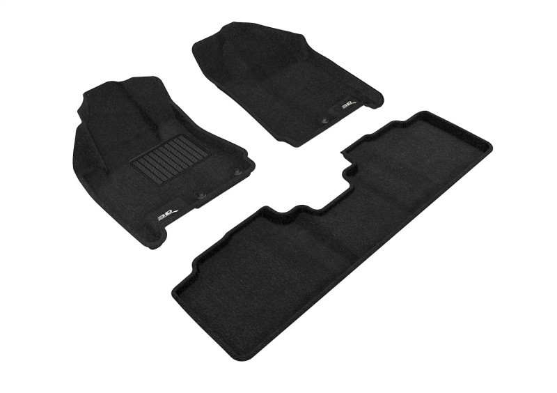 3D MAXpider Elegant Black Floor Mat Set 1st & 2nd Row, Cadillac SRX 2010-2016