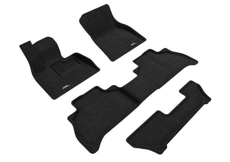 3D MAXpider Elegant Black Floor Mat Set 1st, 2nd & 3rd Row, BMW X5 7-Passenger 2019-2024