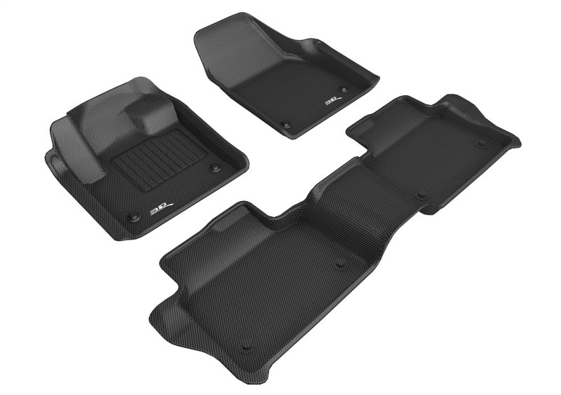 3D MAXpider Kagu 1st & 2nd Row Black Floor Mat Set, Land Rover Discovery Sport 5-Seat 2020-2024