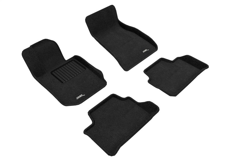 3D MAXpider Elegant Black Floor Mat Set 1st & 2nd Row, BMW 3 Series Sedan 2019-2024