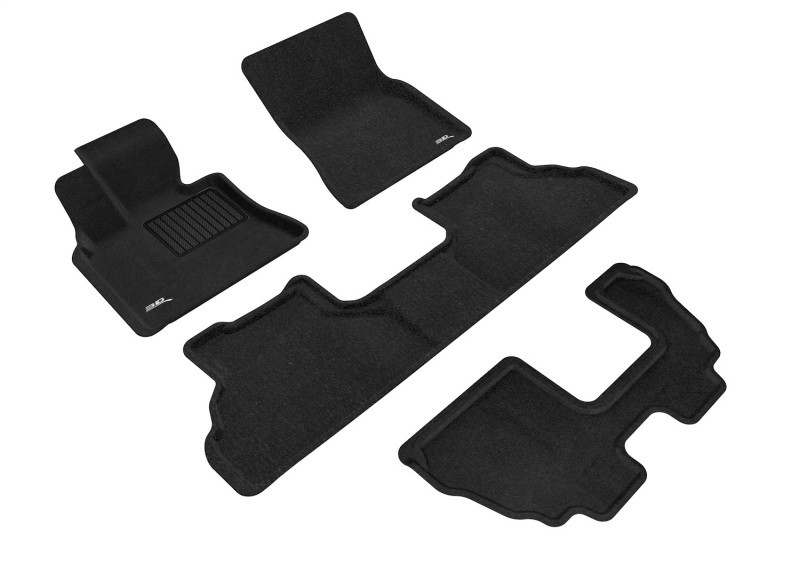 3D MAXpider Elegant Black Floor Mat Set 1st, 2nd & 3rd Row, BMW X5 2007-2013