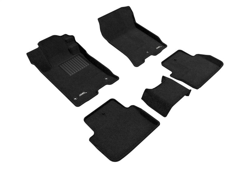 3D MAXpider Elegant Black Floor Mat Set 1st & 2nd Row, Acura TLX Fwd 2015-2020