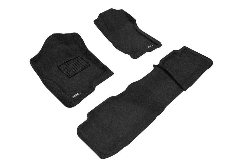 3D MAXpider Elegant Black Floor Mat Set 2nd Row, Chevrolet Tahoe With Bench 2007-2014