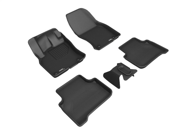 3D MAXpider Kagu 1st & 2nd Row Black Floor Mat Set, Audi Q3 2019-2024