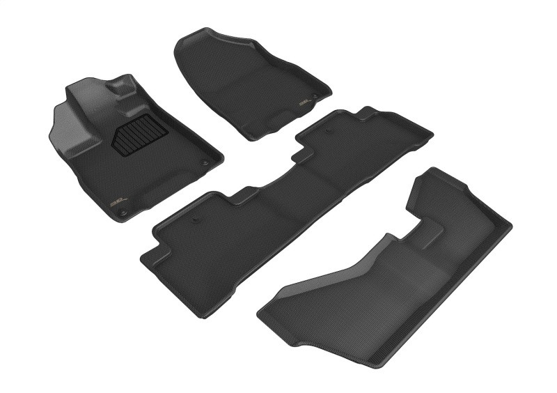 3D MAXpider 2014-2020 Acura MDX Kagu 1st & 2nd & 3rd Row Floormats - Black