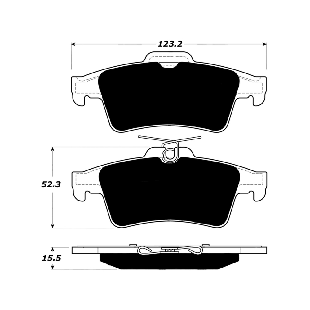 Porterfield Enterprises R4S-AP1095 Porterfield R4-S Rear Brake Pads, S40/V50, C30/C70, AP1095