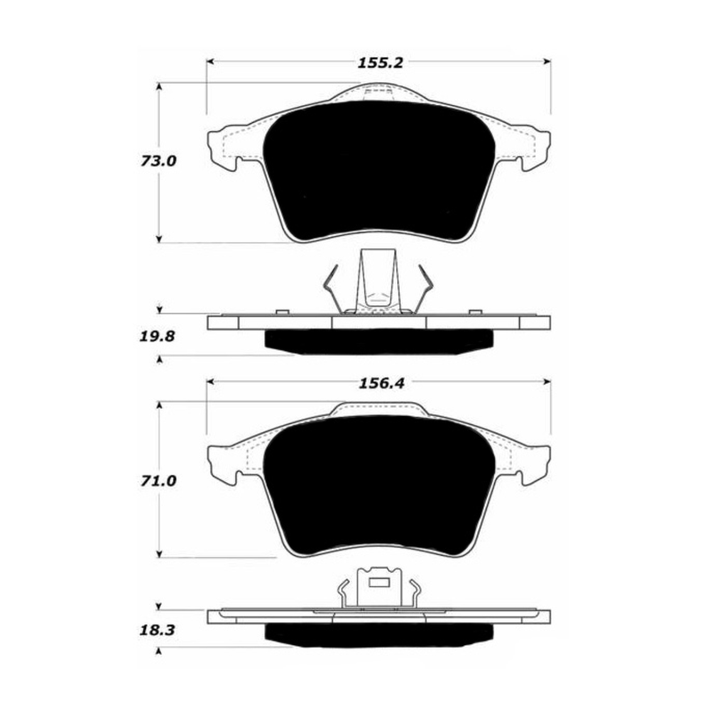 Porterfield Enterprises VP-011054 Porterfield R4-S Front Brake Pads, XC90 T6, V8, AP1003