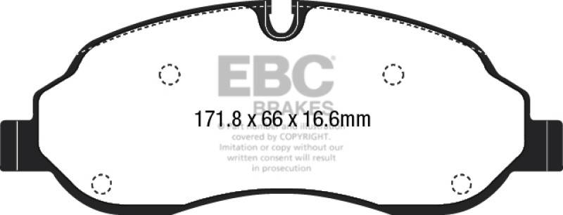 EBC DP42221R Yellowstuff Front Brake Pads, Ford Transit 150 SRW 2015+