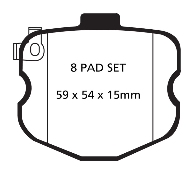 EBC DP41771/4R Yellowstuff Rear Brake Pads, Chevrolet Corvette (C6) 6.2 Grand Sport 2010-2013