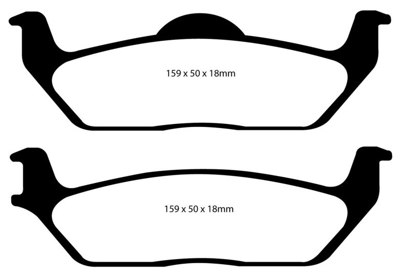 EBC DP41697R Yellowstuff Rear Brake Pads, Ford F150 3.5 Twin Turbo (2WD) 6 Lug 2011