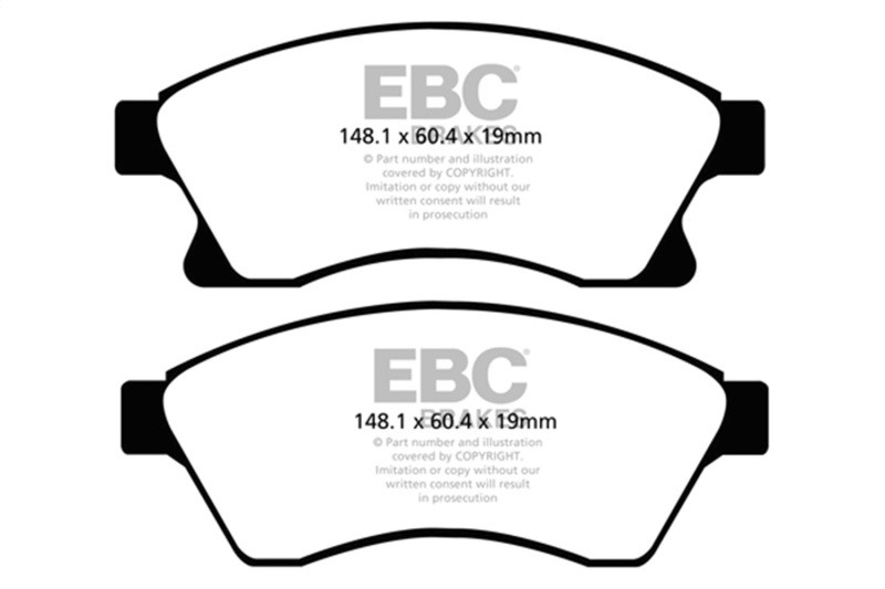 EBC DP42065R Yellowstuff Front Brake Pads, Chevrolet Cruze 1.4 Turbo (10.9 inch front rotor) 2011+