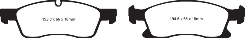 EBC DP41871R Yellowstuff Front Brake Pads, Dodge Durango 3.6 2011+