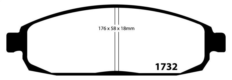 EBC DP41732R Yellowstuff Front Brake Pads, Jeep Commander 3.7 2005-2010