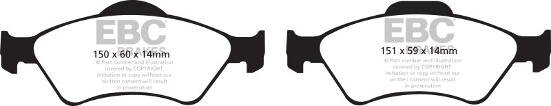 EBC DP21781 Greenstuff 2000 Front Brake Pads, Honda Fit 1.5 2006