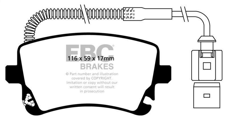 EBC DP51470NDX Bluestuff Rear Brake Pads, Audi RS4 4.2 (Cast Iron Rotors) 2006-2009