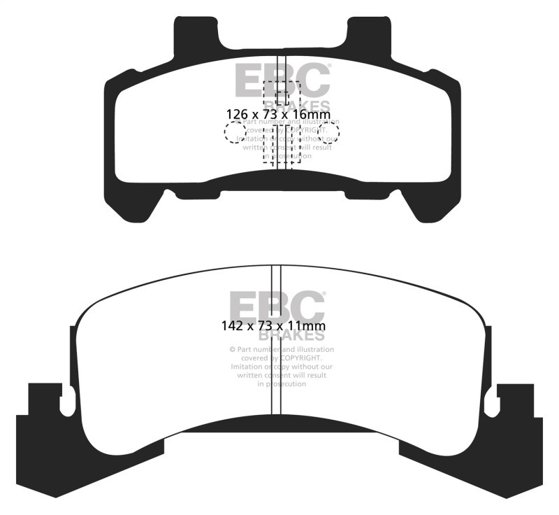 EBC DP41173R Yellowstuff Front Brake Pads, Buick Skyhawk 1.8 Turbo 1985-1987