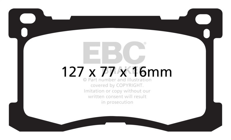 EBC DP41882R Yellowstuff Front Brake Pads, Hyundai Equus 5.0 2012+