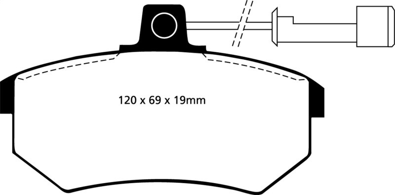EBC DP4486R Yellowstuff Front Brake Pads, Audi 100 Quattro 2.3 1989-1990
