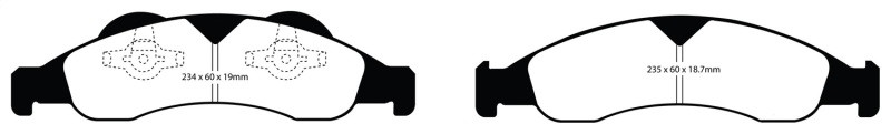 EBC DP61803 Greenstuff 6000 Elite Front Brake Pads, Ford Expedition 5.4 2WD 2007-2009