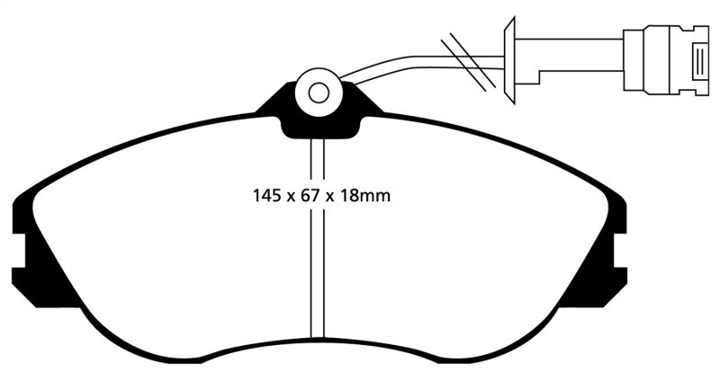 EBC DP4711R Yellowstuff Front Brake Pads, Audi 100 Quattro 2.3 (Girling) 1991-1992