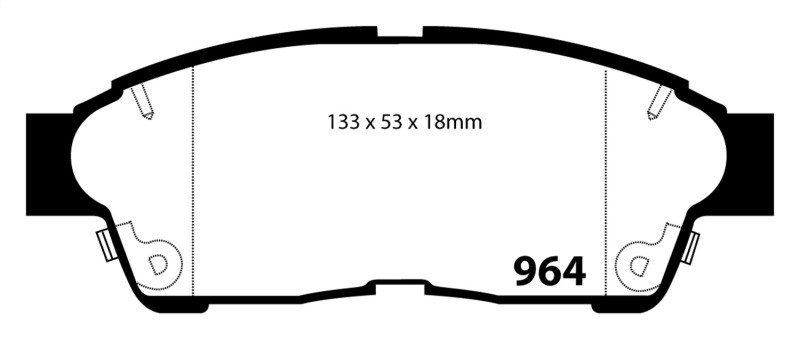 EBC DP3964C Redstuff Ceramic Front Brake Pads, Toyota Camry 2.2 1992-2001