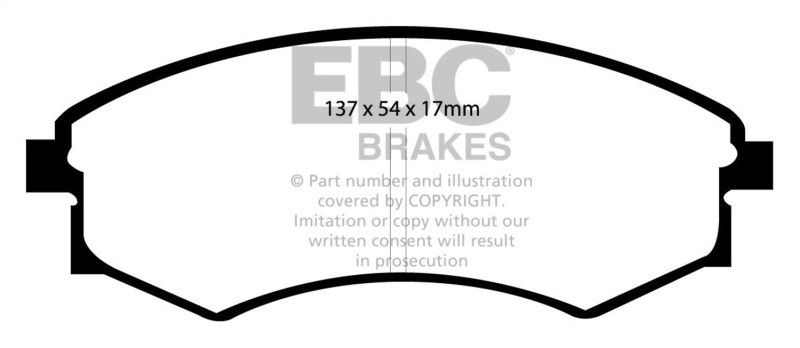 EBC DP41358R Yellowstuff Front Brake Pads, Hyundai Elantra 1.6 1992-1995