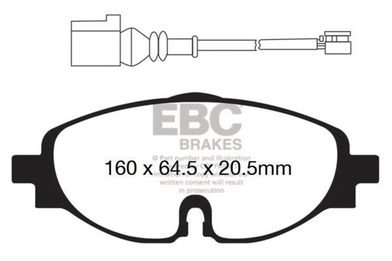 EBC DP42150R Yellowstuff Front Brake Pads, Audi A3 1.8 Turbo 2014+
