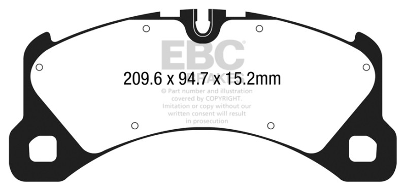 EBC DP42203R Yellowstuff Front Brake Pads, Porsche Macan (Cast Iron Rotors only) 3.0 Twin Turbo 2014+