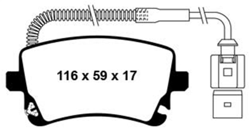 EBC DP31470C Redstuff Ceramic Rear Brake Pads, Audi A6 Quattro 3.0 Supercharged 2009-2011
