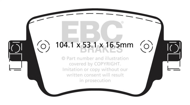 EBC DP42201R Yellowstuff Rear Brake Pads, Volkswagen GTi 2.0 Turbo 2015-2021