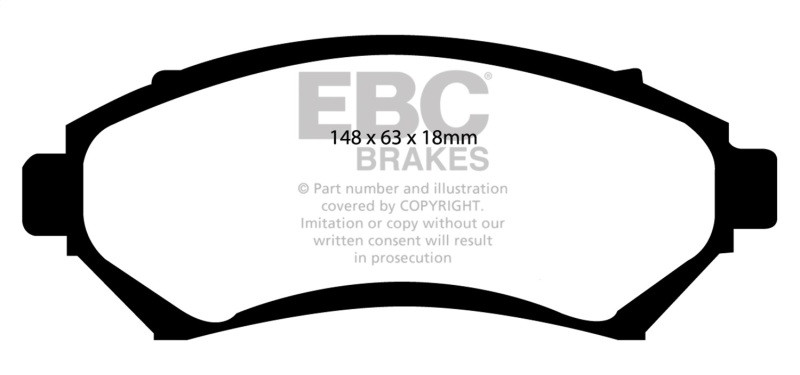 EBC DP41100R Yellowstuff Front Brake Pads, Buick Century 3.1 1997-2003