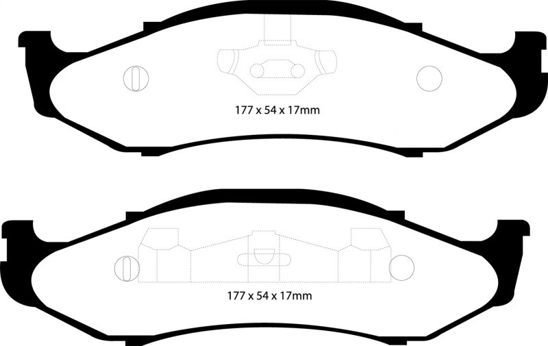 EBC DP41255R Yellowstuff Front Brake Pads, Jeep Cherokee 2.5 82mm High Rotors 1997-1999