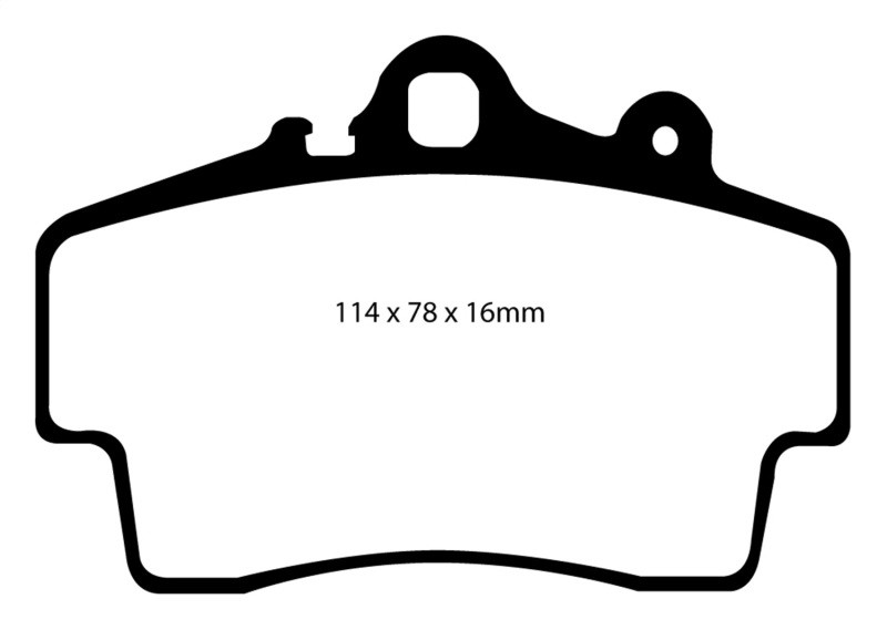 EBC DP41207R Yellowstuff Front Brake Pads, Porsche Boxster (Cast Iron Rotors only) 2.5 1997-1999