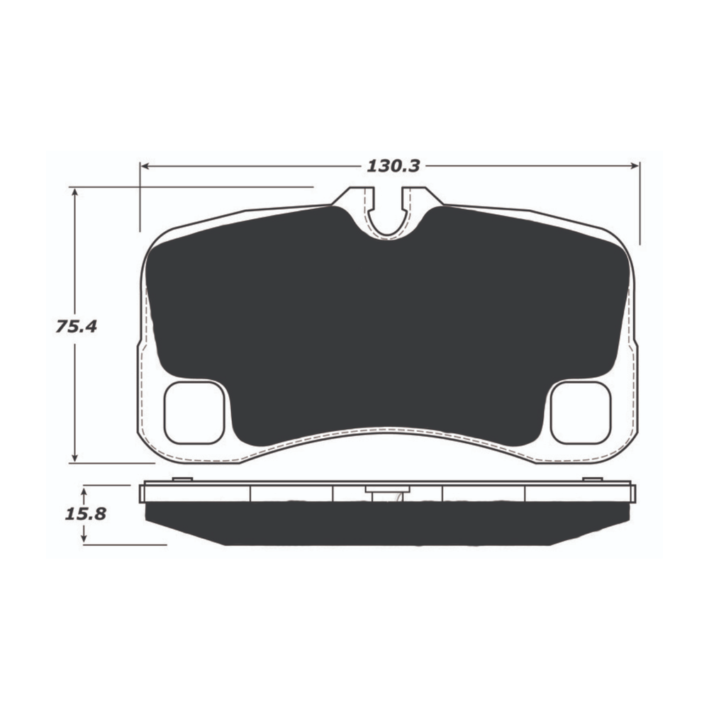 Porterfield AP1300 R4-S Rear Brake Pad, Porsche 911 3.6L Carrera Exc. Ceramic Composite Brakes 2009-2011