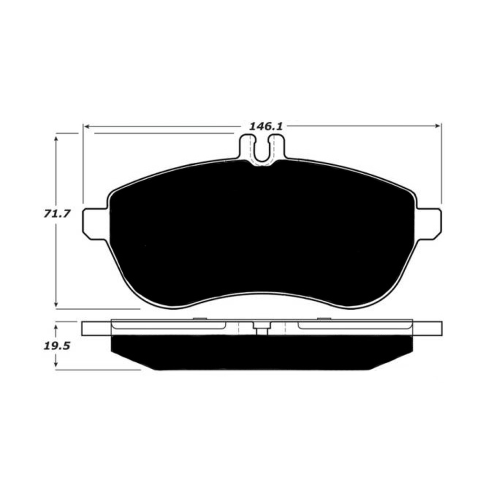 Porterfield AP1340 R4-S Front Brake Pad, 2012-2015 Mercedes-Benz SLK250 / 2012-2015 Mercedes-Benz C250