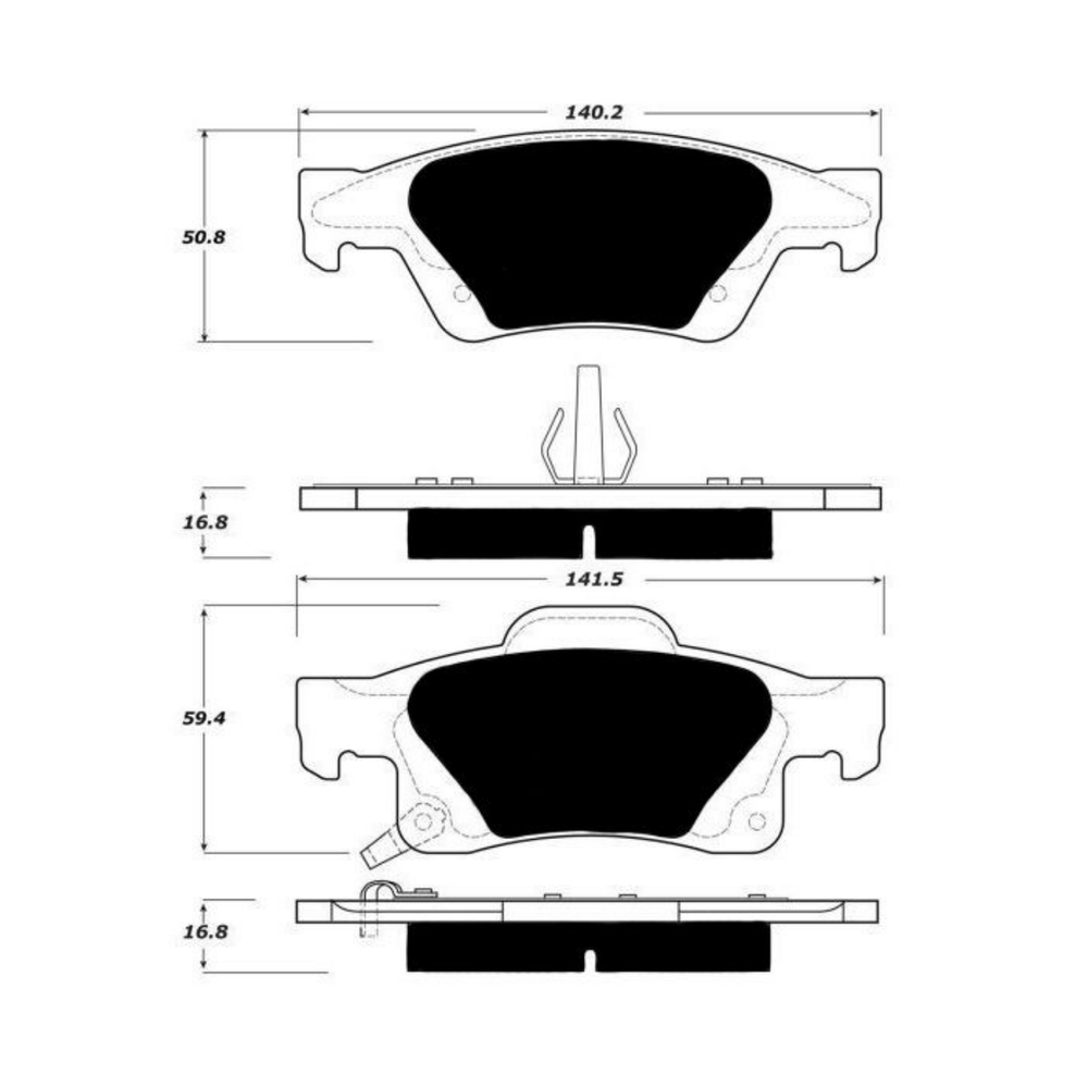 Porterfield AP1498 R4-S Rear Brake Pad, 2011-2012 Dodge Durango / 2011-2012 Jeep Grand Cherokee Perf Ceramic