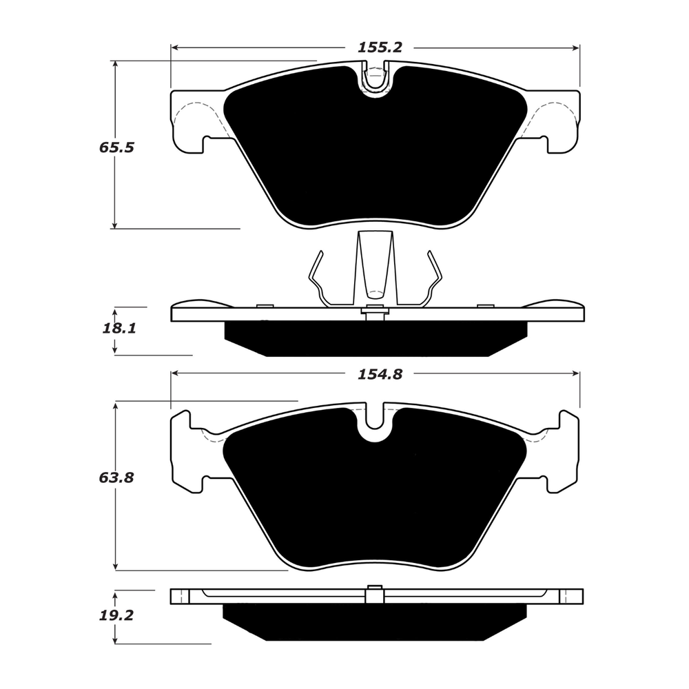 Porterfield AP1504 R4-S Front Brake Pad, BMW 528i / 528i xDrive 2013-2014