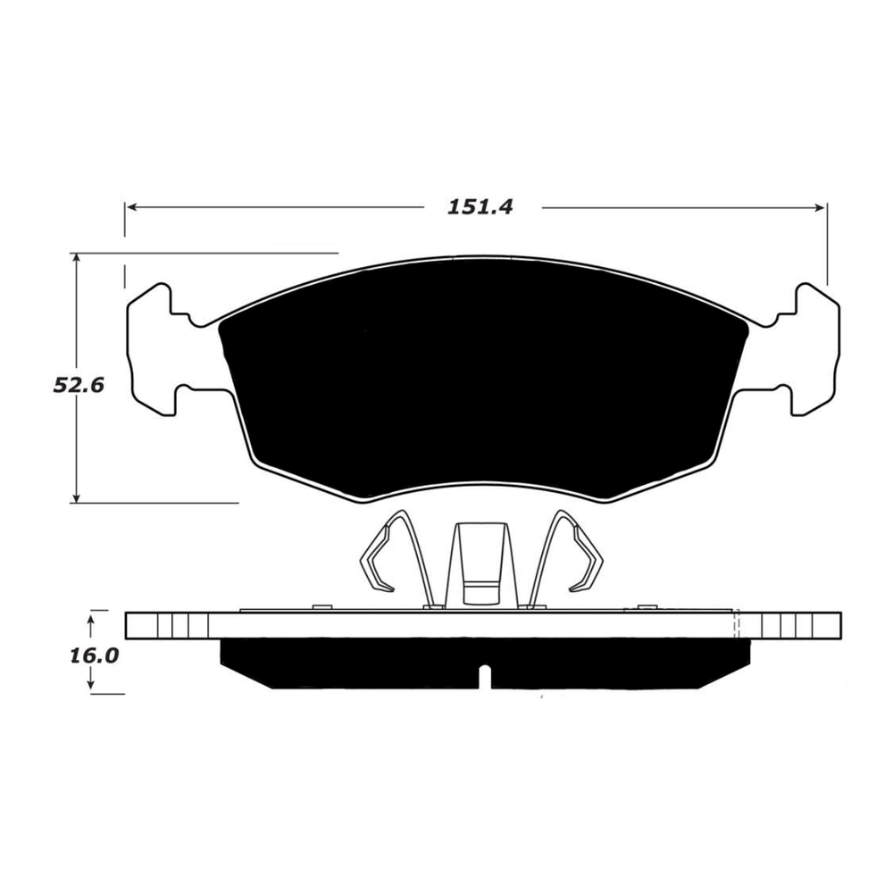 Porterfield AP1568 R4-S Front Brake Pad, Fiat 500 c 2014-2016