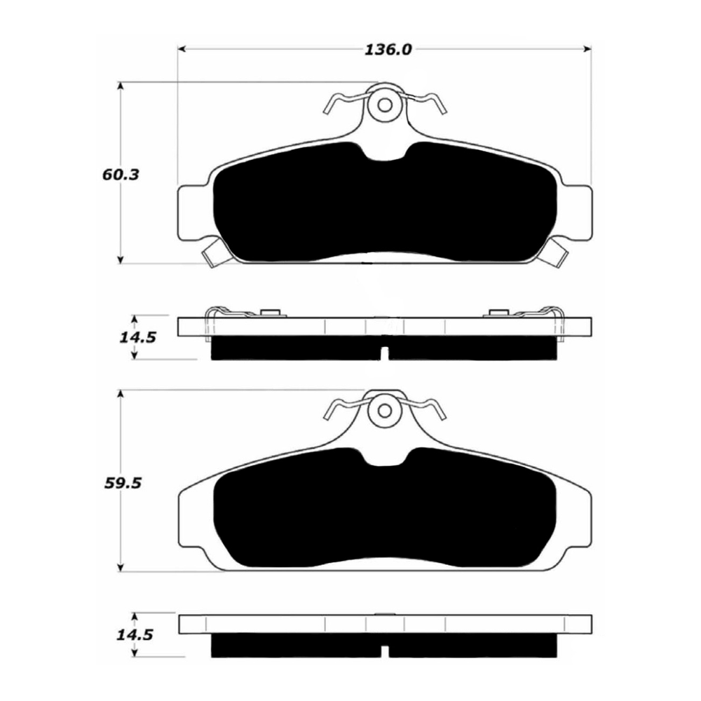 Porterfield AP294 R4-S Front Brake Pad, Chevy Corvette 5.7 1984-1987