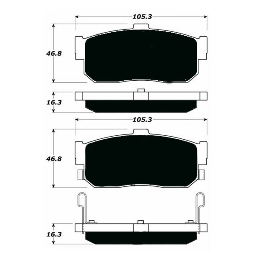 Porterfield AP540 R4-S Rear Brake Pad, 1992-1998 Maxima / 1993-2001 Altima / 00 Infiniti I30 / 1991-1996 G20 / 1999-2001 G20