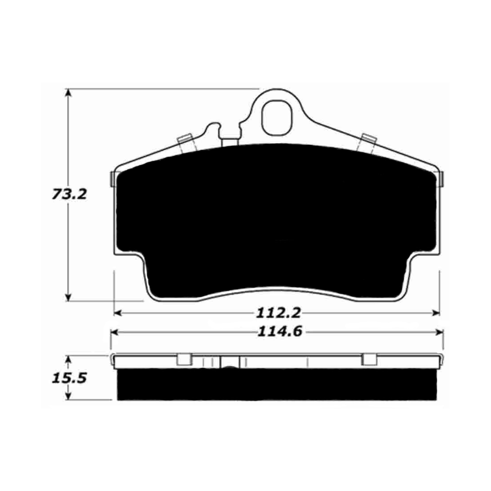 Porterfield AP738 R4-S Rear Brake Pad, Porsche