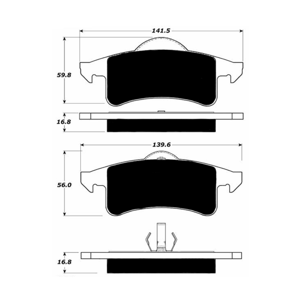 Porterfield AP791 R4-S Rear Brake Pad, Jeep Grand Cherokee 1999-2004