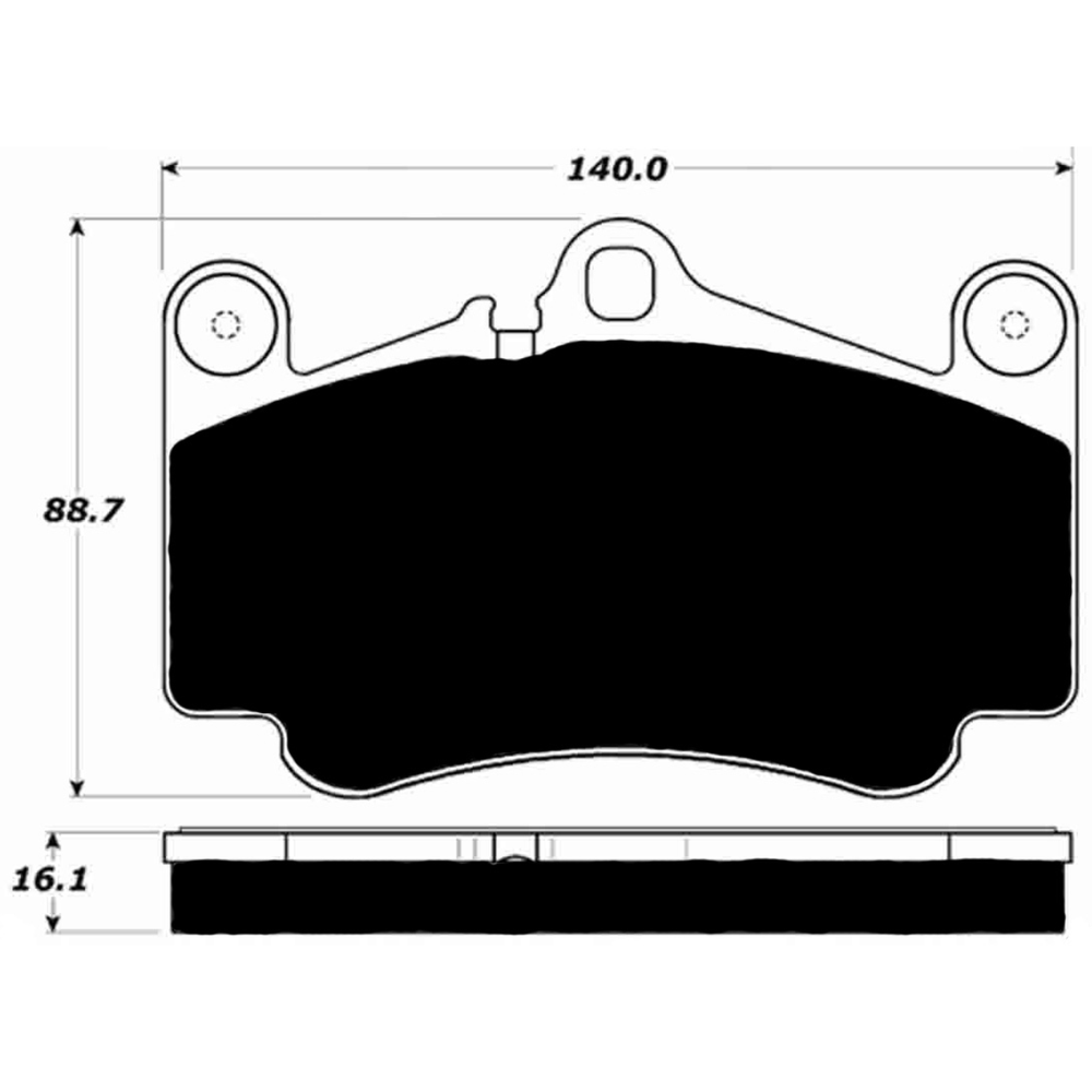Porterfield AP916 R4-S Front Brake Pad, Porsche 911 Targa 4S 2011-2012