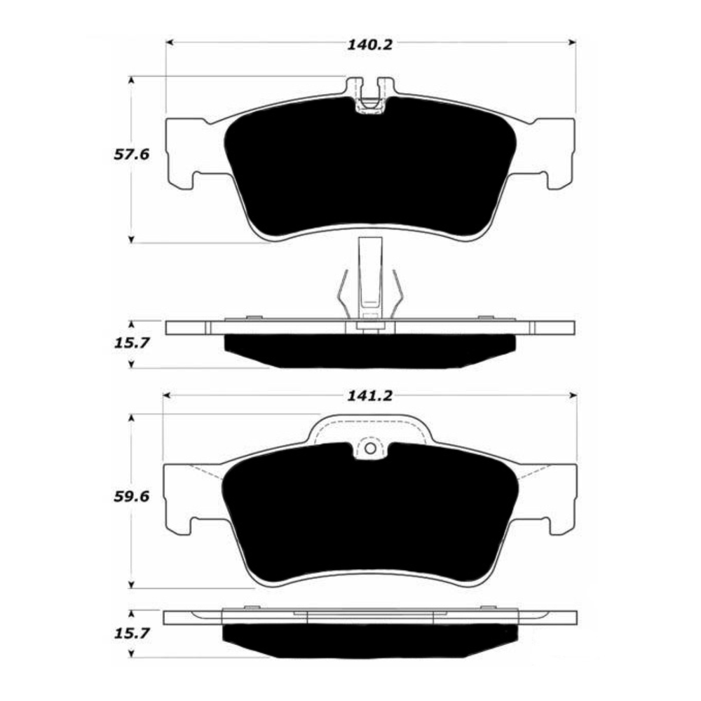 Porterfield AP986 R4-S Rear Brake Pad, 2013-2016 Mercedes CLS550 / 2015-2016 Mercedes E350